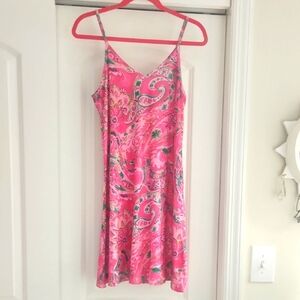 Pink Paisley Slip Dress